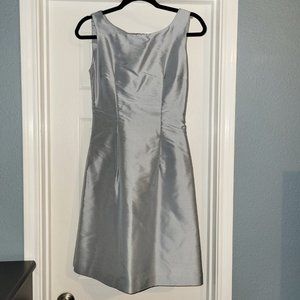 Ice Blue Silk Sheath Dress